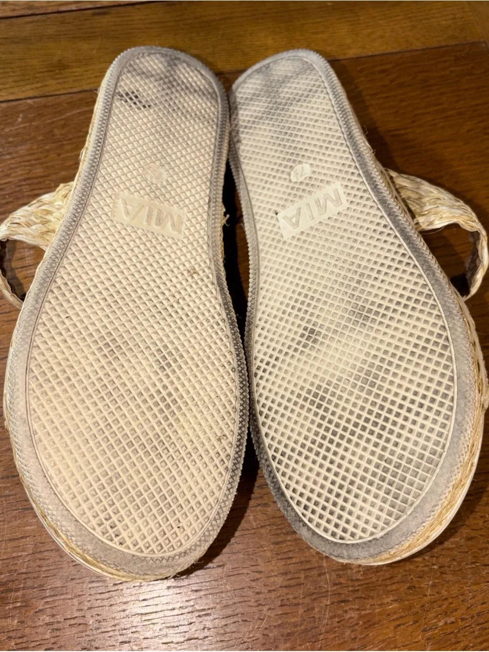 MIA Tan Braided Double-Strap Slide Sandals